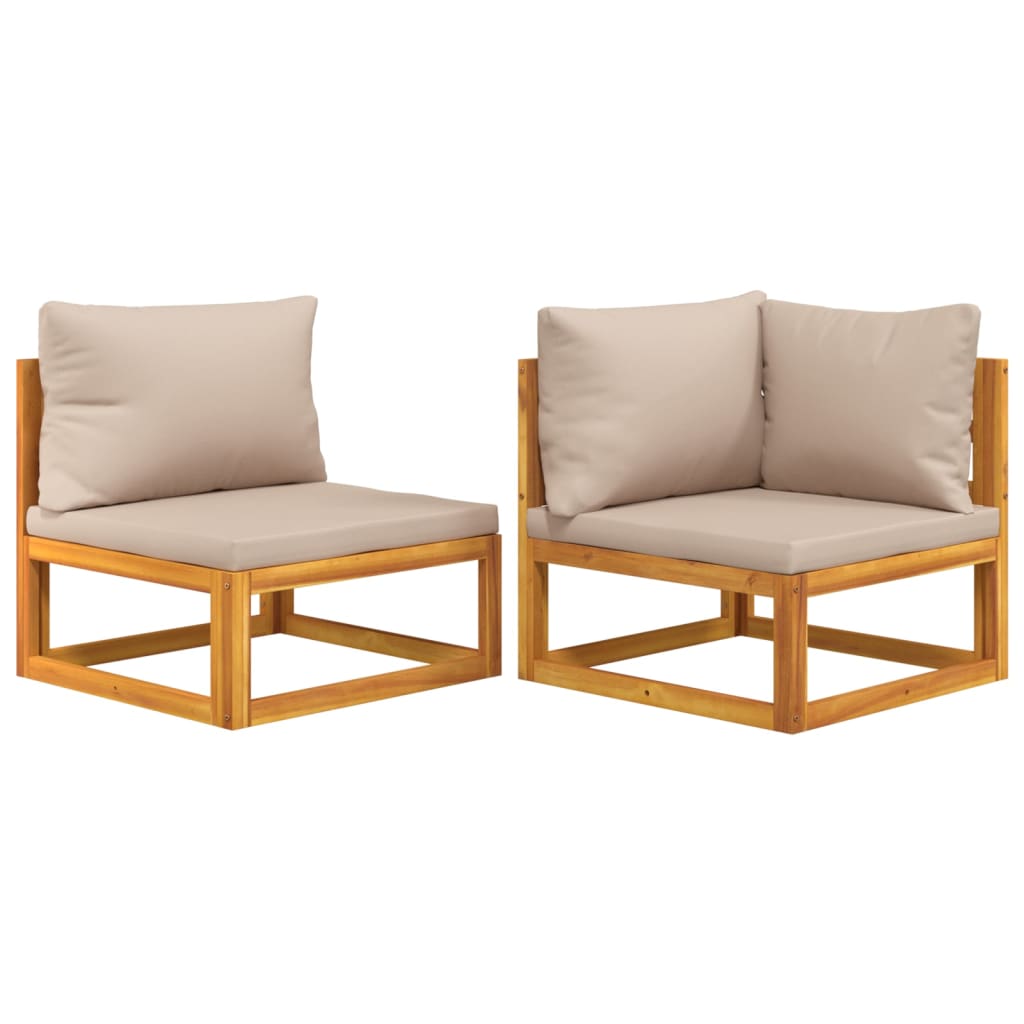 Repose-pieds avec coussin en bois d'acacia massif