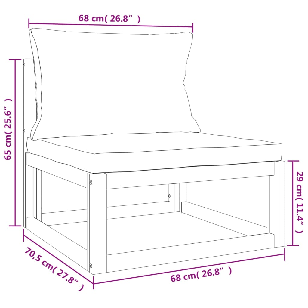 Repose-pieds avec coussin en bois d'acacia massif