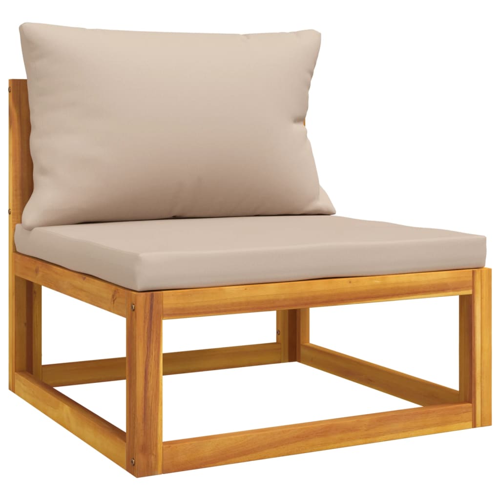 Repose-pieds avec coussin en bois d'acacia massif