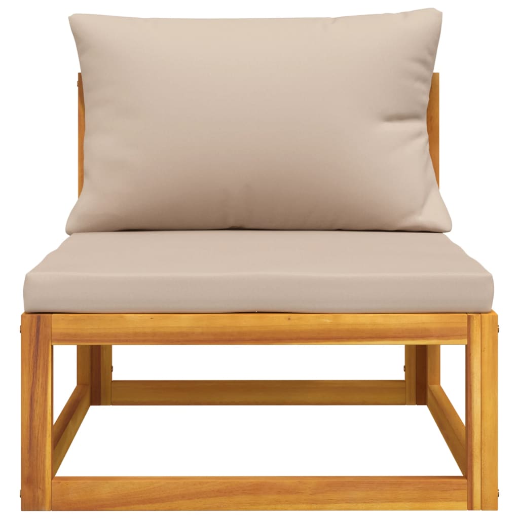 Repose-pieds avec coussin en bois d'acacia massif