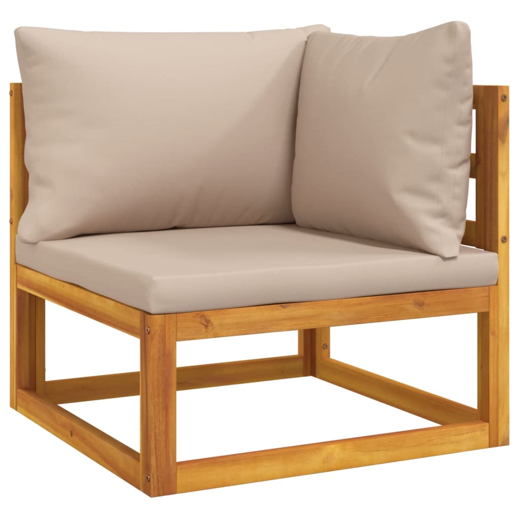 Repose-pieds avec coussin en bois d'acacia massif