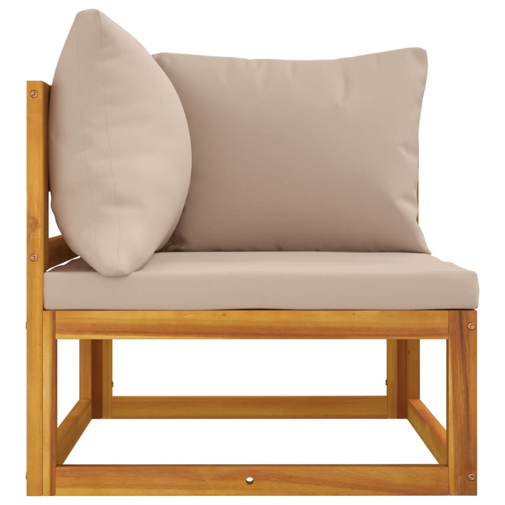 Repose-pieds avec coussin en bois d'acacia massif