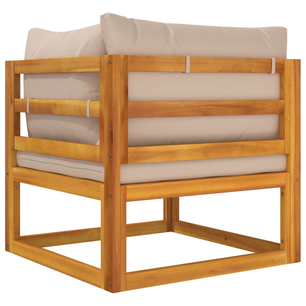 Repose-pieds avec coussin en bois d'acacia massif