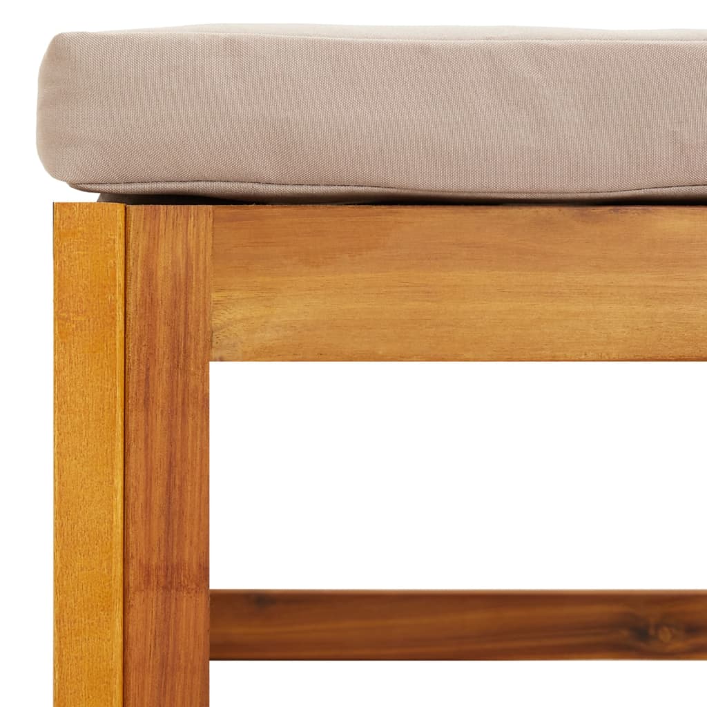 Repose-pieds avec coussin en bois d'acacia massif