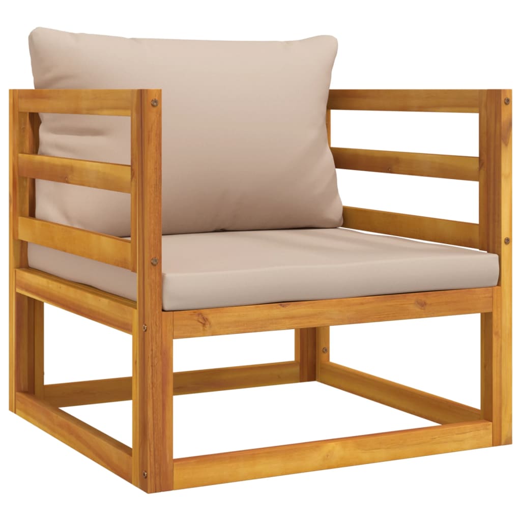 Repose-pieds avec coussin en bois d'acacia massif