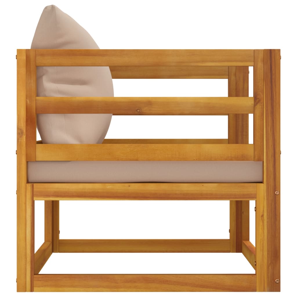 Repose-pieds avec coussin en bois d'acacia massif