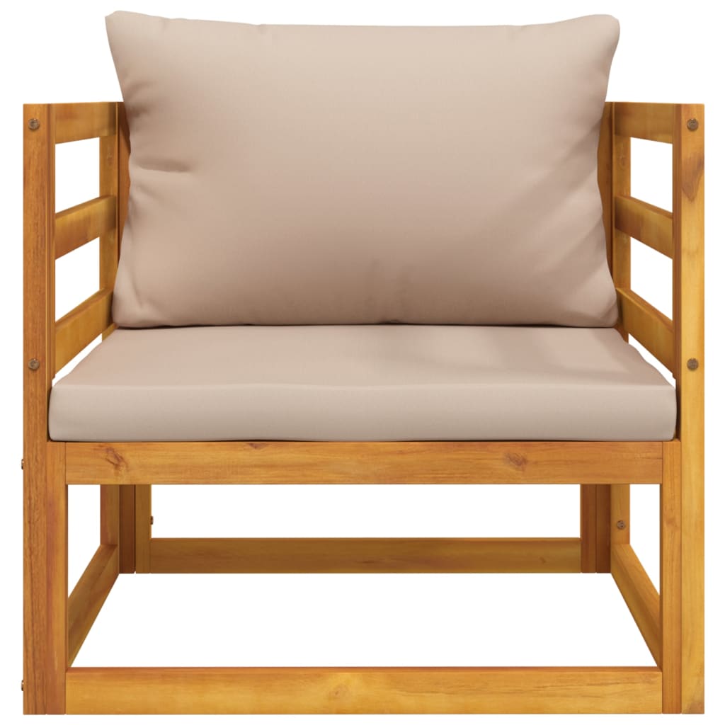 Repose-pieds avec coussin en bois d'acacia massif