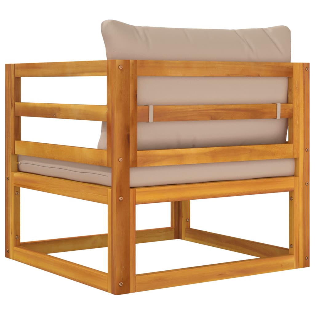 Repose-pieds avec coussin en bois d'acacia massif