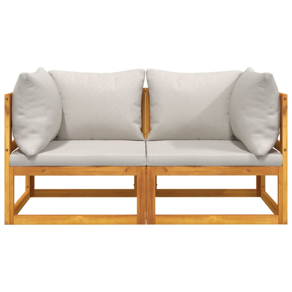 Repose-pieds avec coussin en bois d'acacia massif