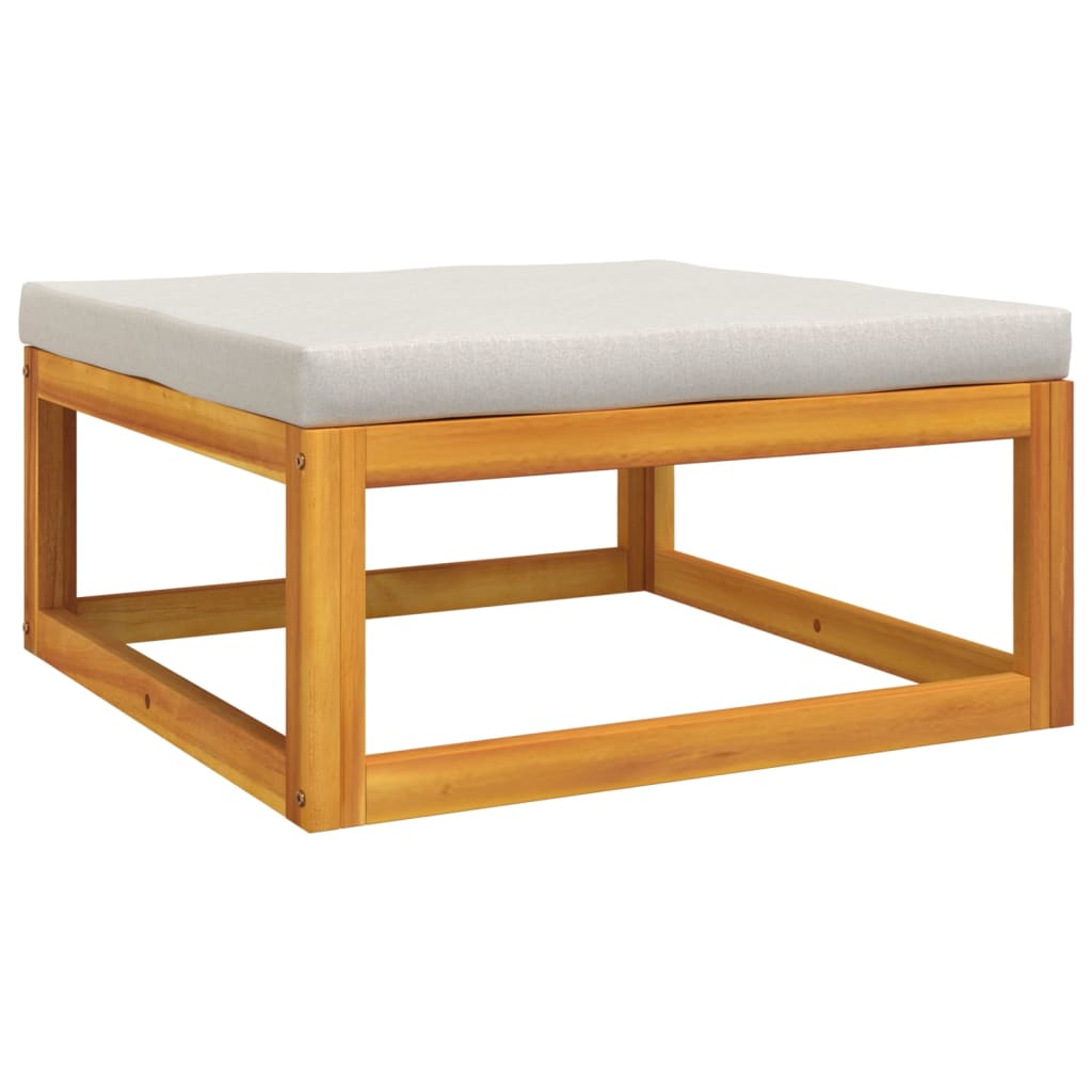 Repose-pieds avec coussin en bois d'acacia massif