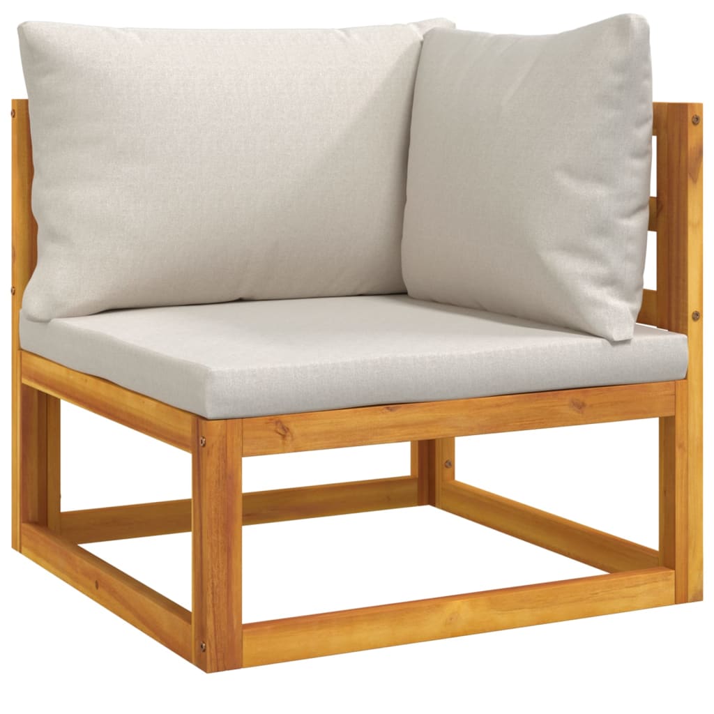 Repose-pieds avec coussin en bois d'acacia massif