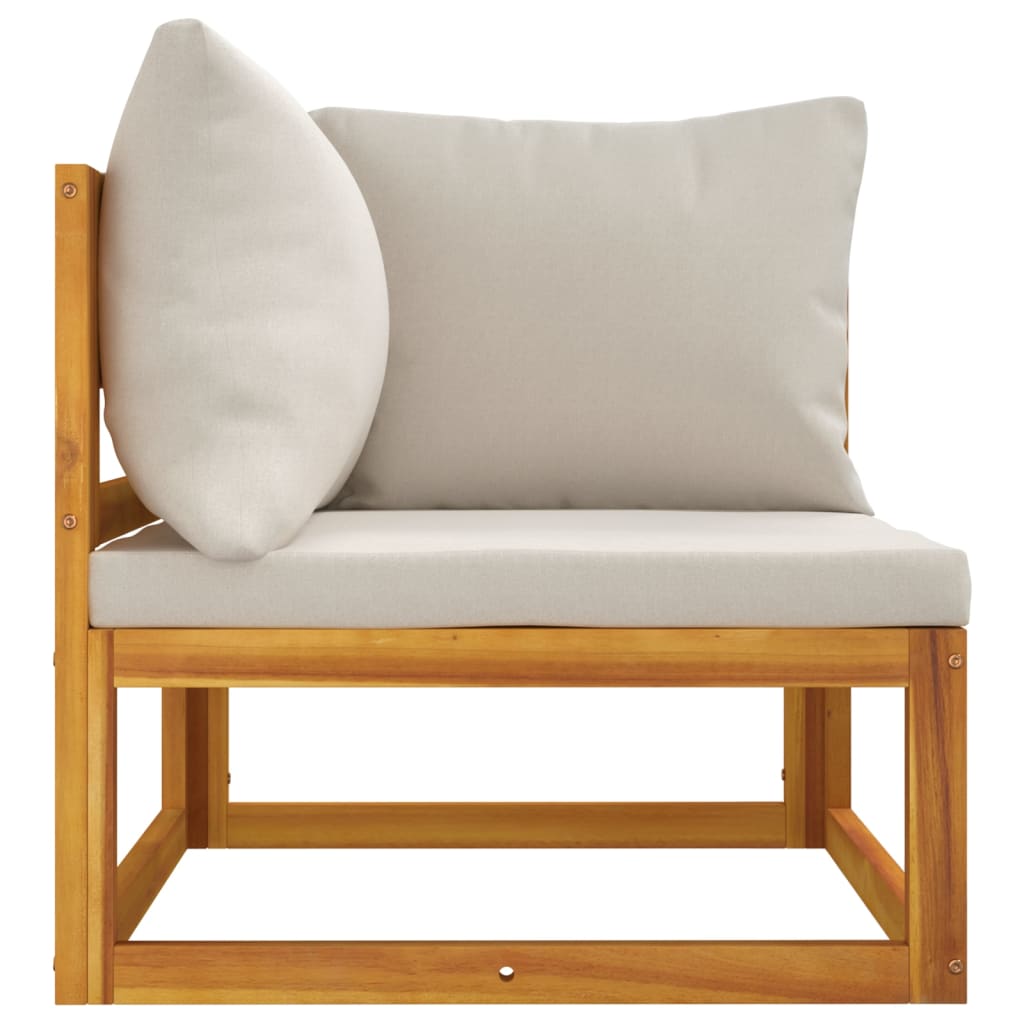 Repose-pieds avec coussin en bois d'acacia massif