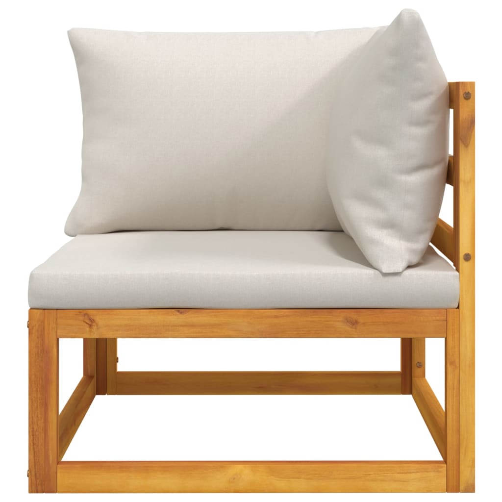 Repose-pieds avec coussin en bois d'acacia massif