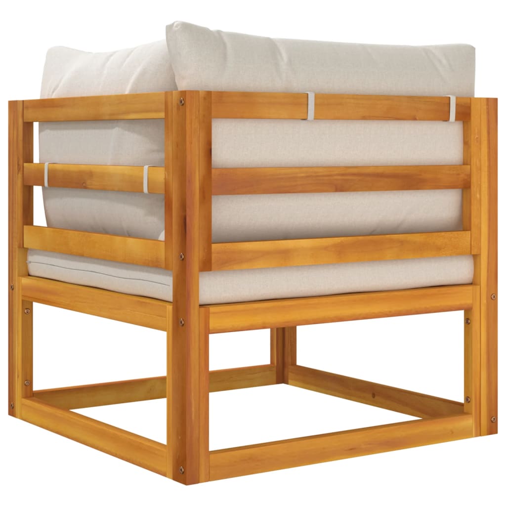 Repose-pieds avec coussin en bois d'acacia massif