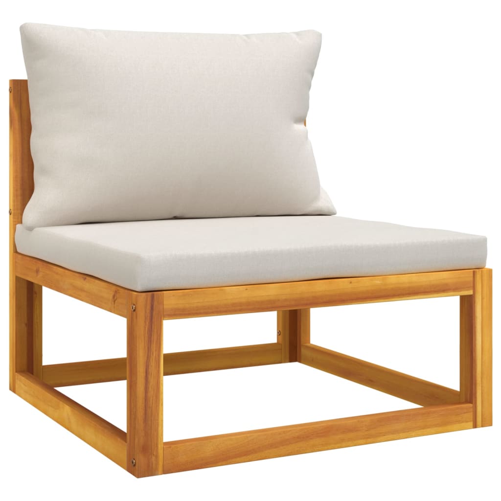 Repose-pieds avec coussin en bois d'acacia massif