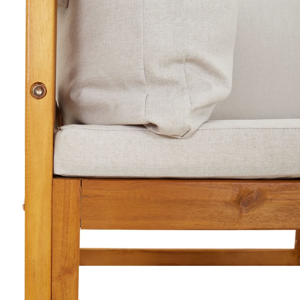 Repose-pieds avec coussin en bois d'acacia massif