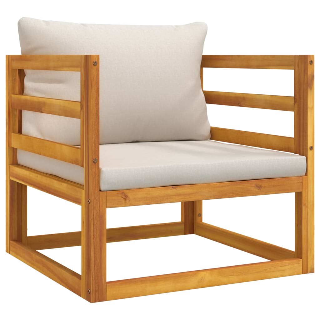 Repose-pieds avec coussin en bois d'acacia massif