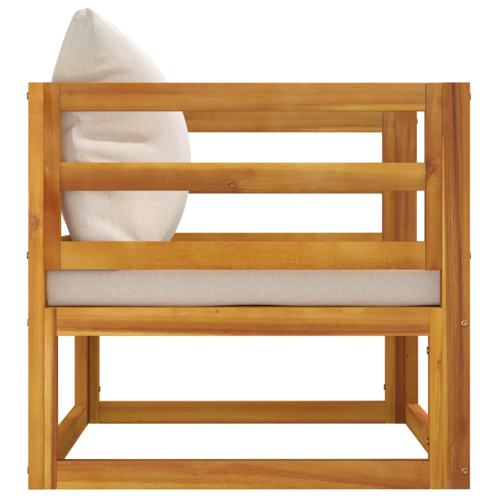 Repose-pieds avec coussin en bois d'acacia massif