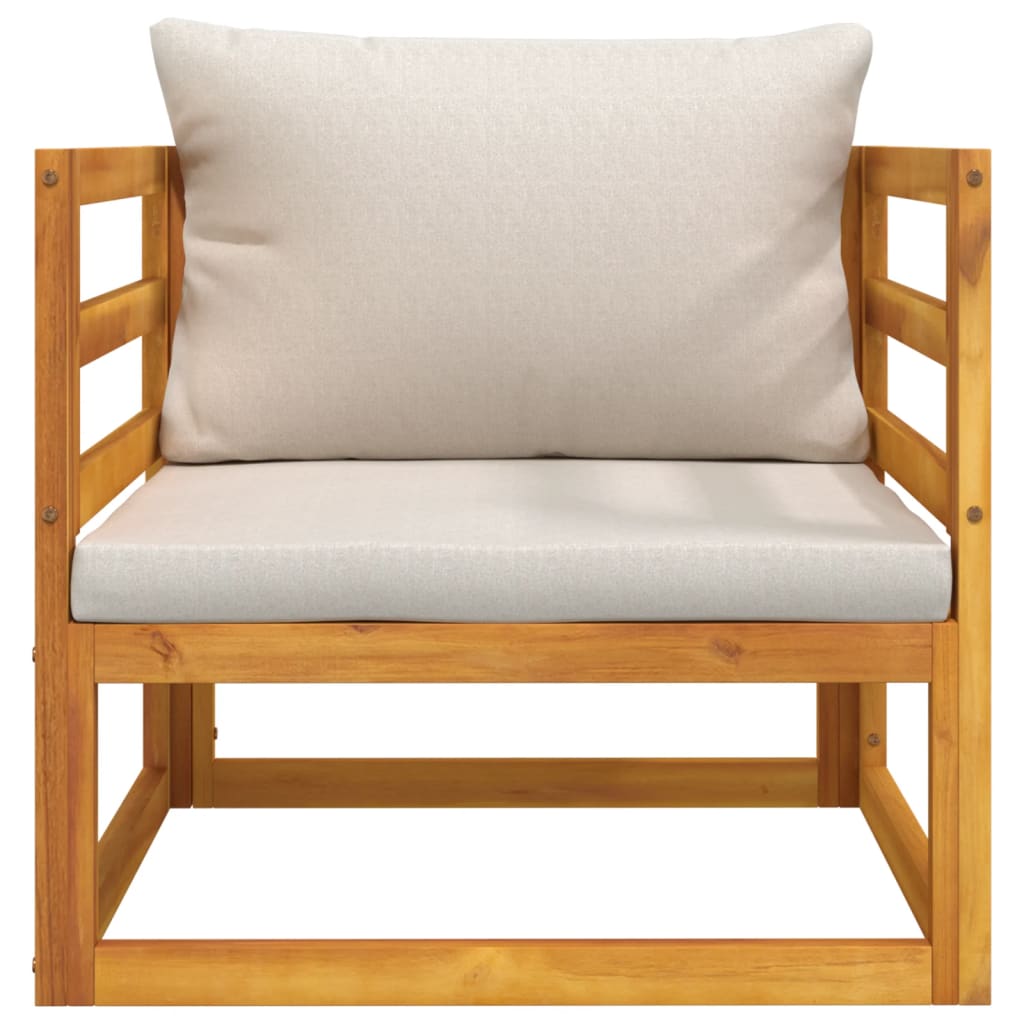 Repose-pieds avec coussin en bois d'acacia massif