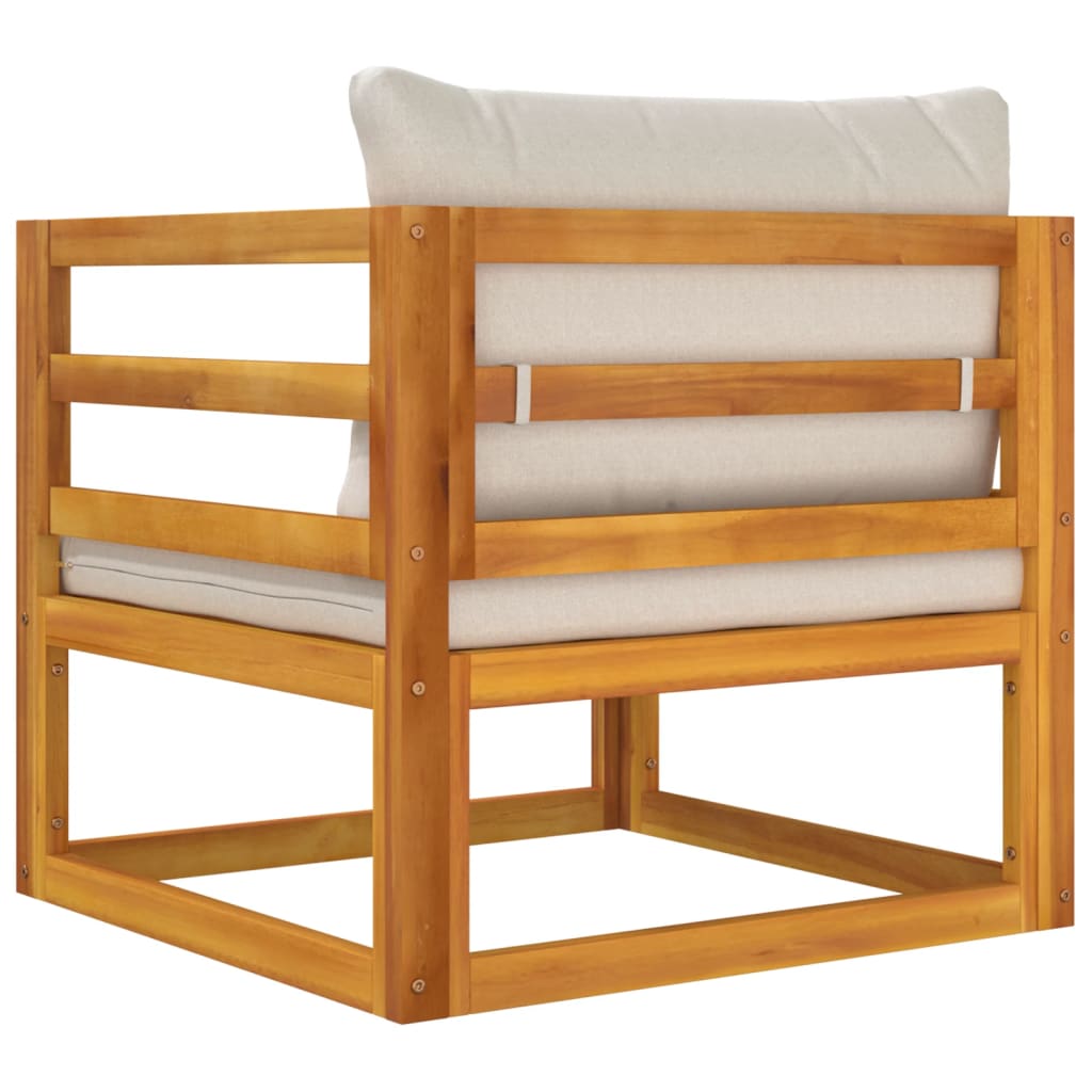 Repose-pieds avec coussin en bois d'acacia massif