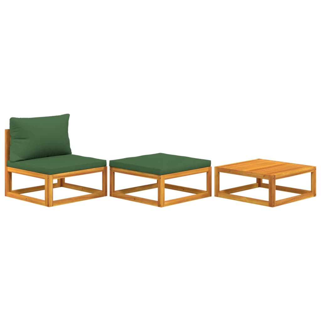 Repose-pieds avec coussin en bois d'acacia massif