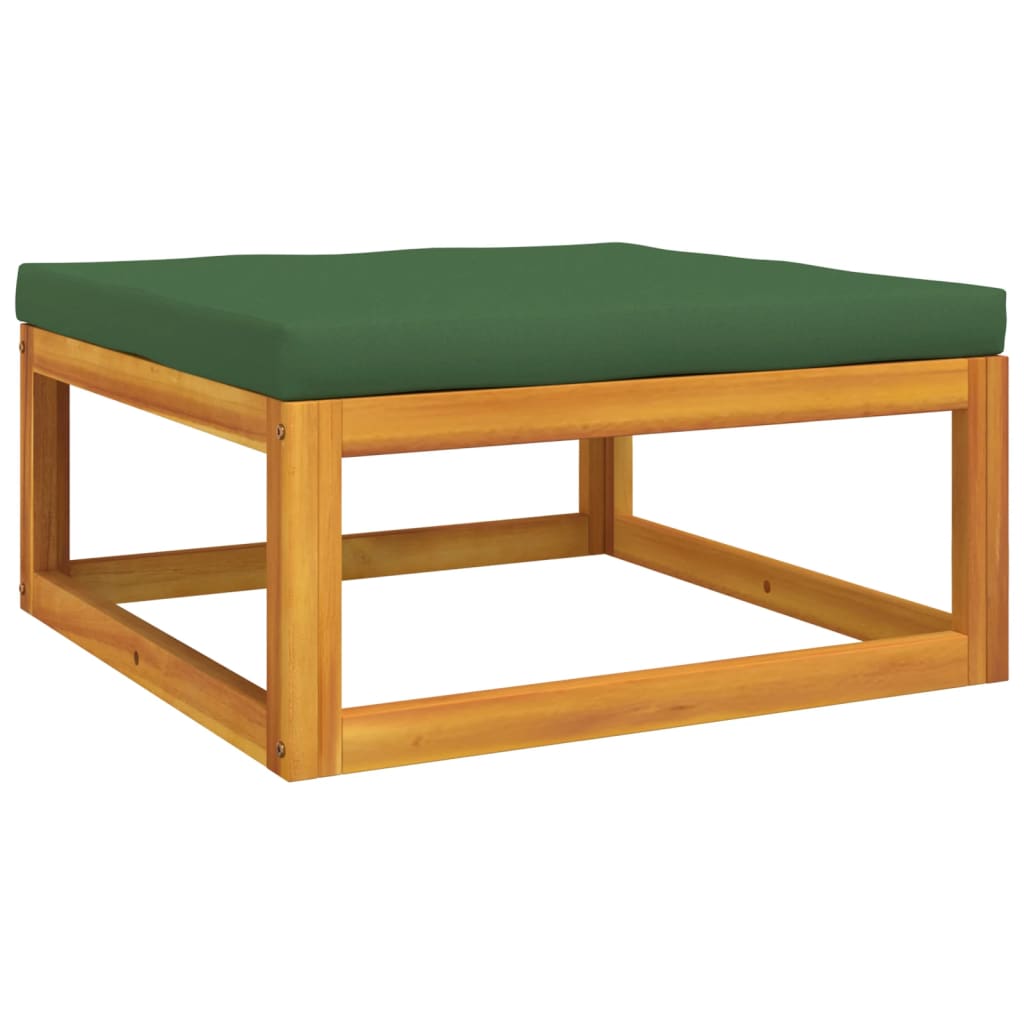 Repose-pieds avec coussin en bois d'acacia massif