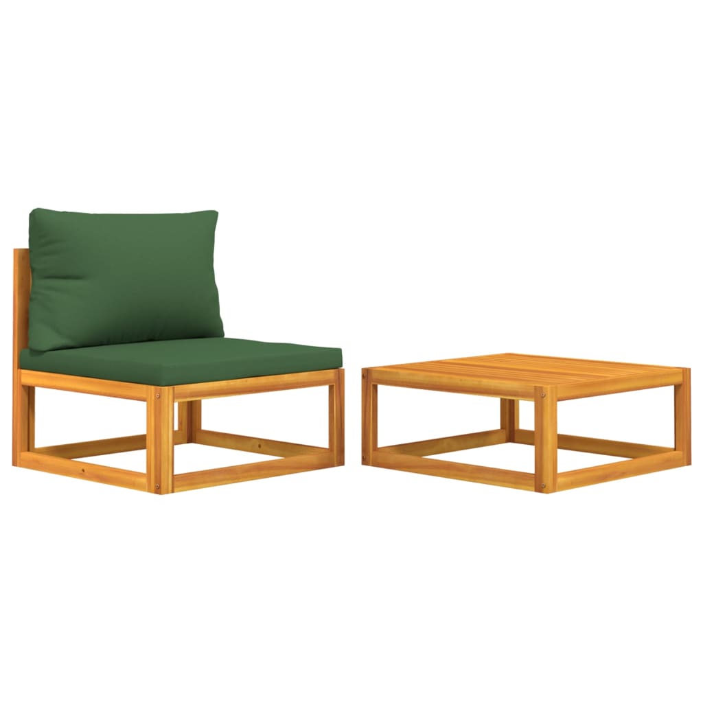 Repose-pieds avec coussin en bois d'acacia massif