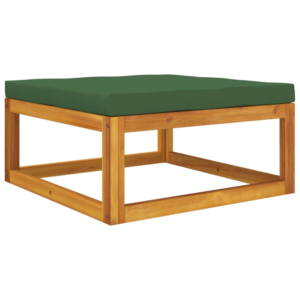 Repose-pieds avec coussin en bois d'acacia massif