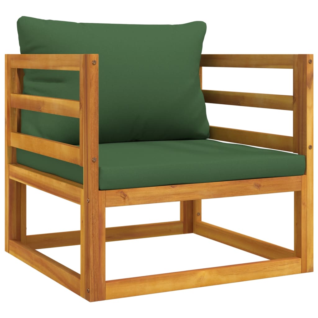 Repose-pieds avec coussin en bois d'acacia massif