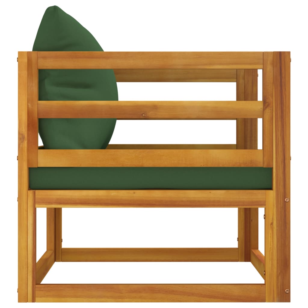 Repose-pieds avec coussin en bois d'acacia massif