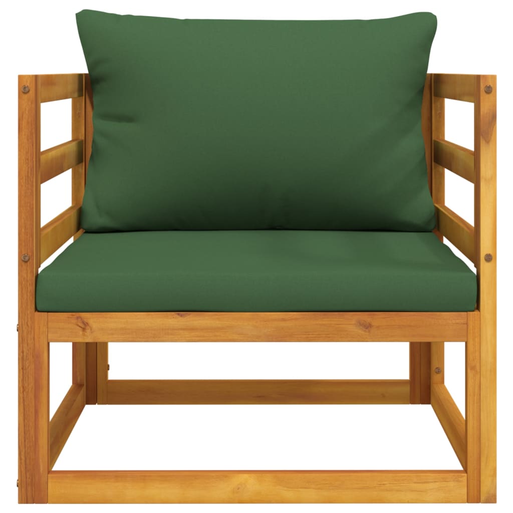 Repose-pieds avec coussin en bois d'acacia massif