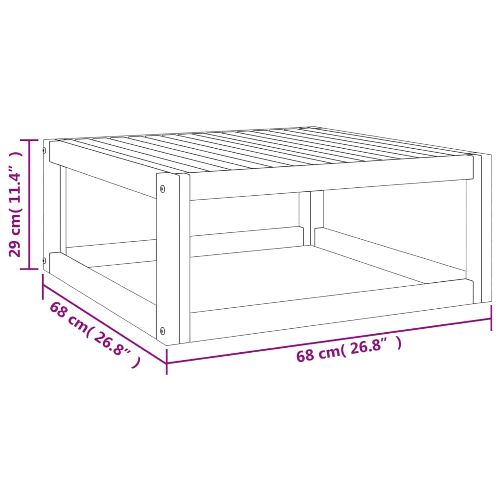 Repose-pieds avec coussin en bois d'acacia massif