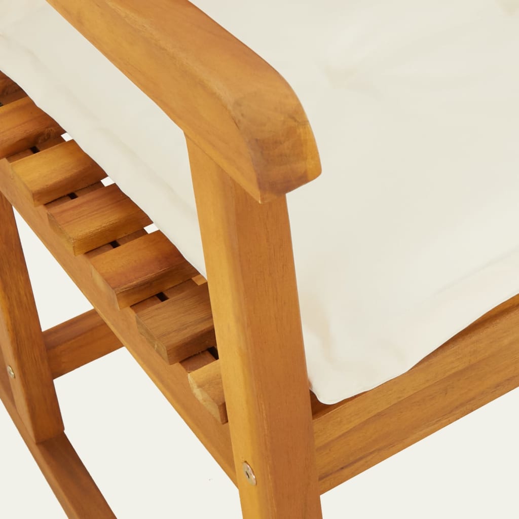 Rocking chair avec coussins en bois d'acacia massif