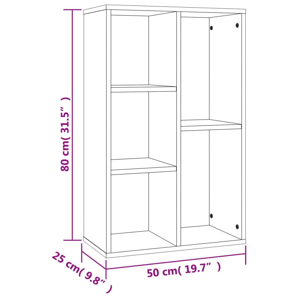 Bibliothèque/buffet 50x25x80 cm bois fini