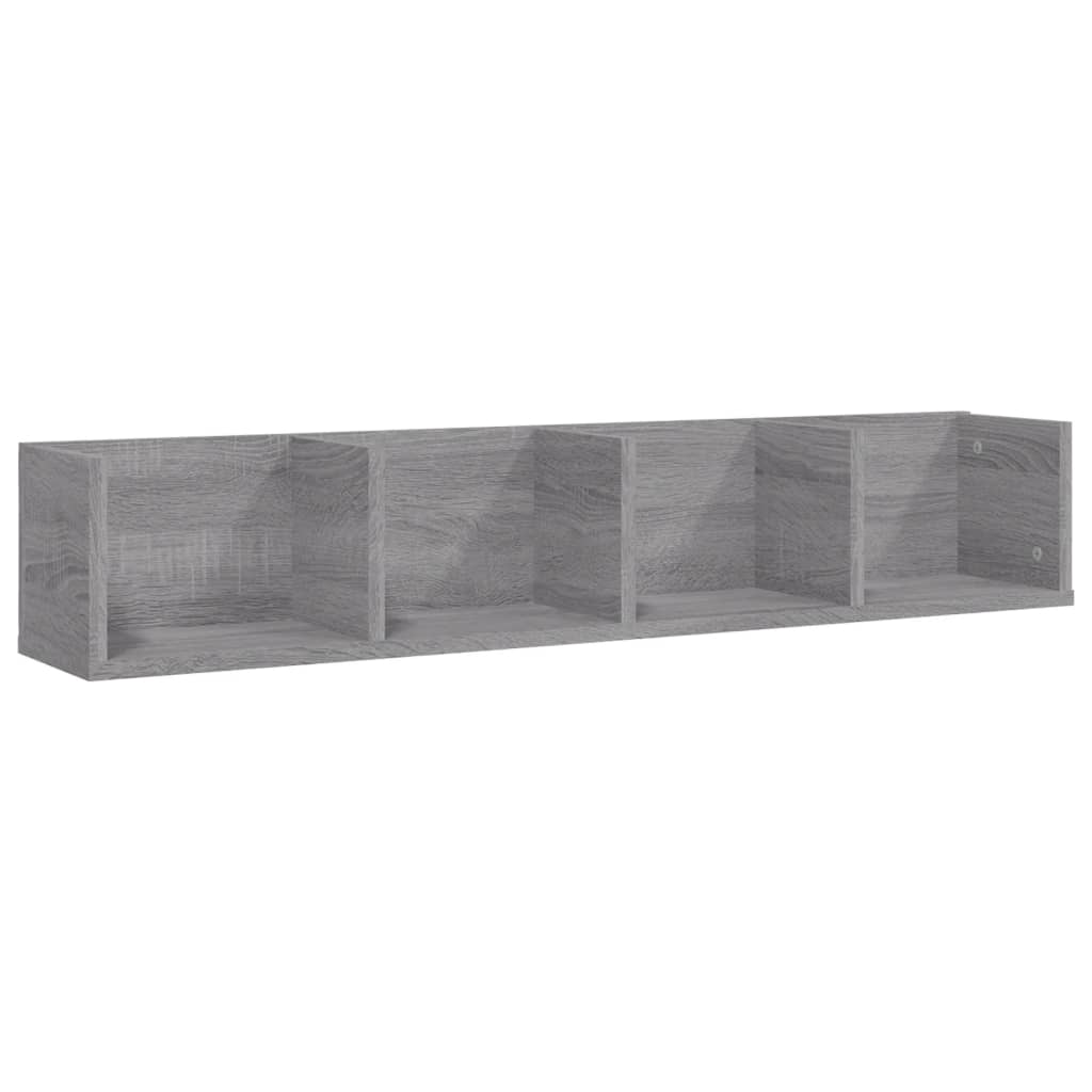 Cd-wandschap 100x18x18 cm bewerkt hout