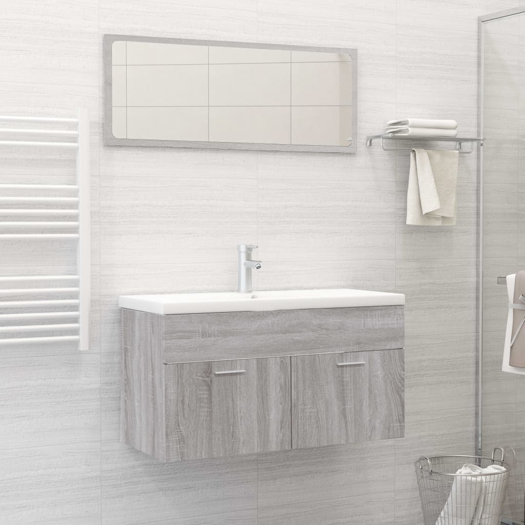 Ensemble de meubles de salle de bain 2 pièces en bois couleur chêne