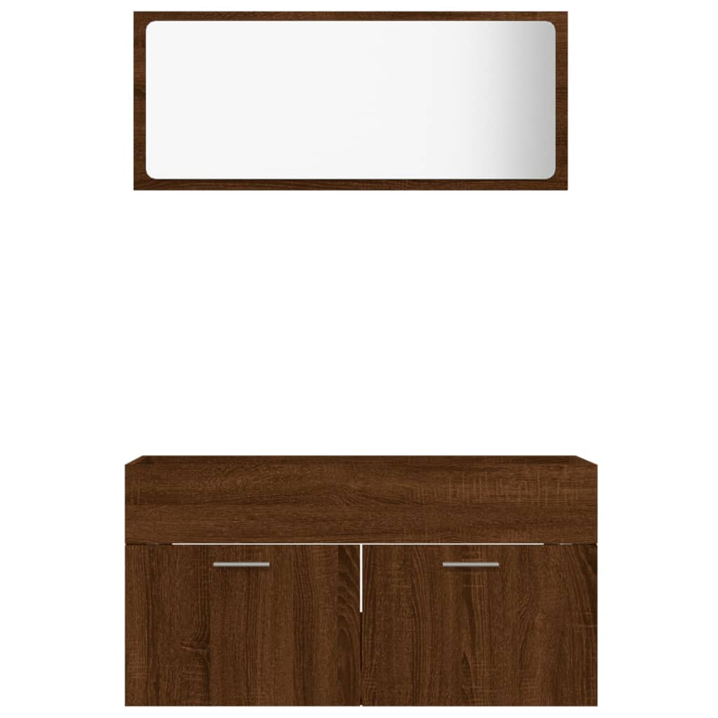 Ensemble de meubles de salle de bain 2 pièces en bois couleur chêne