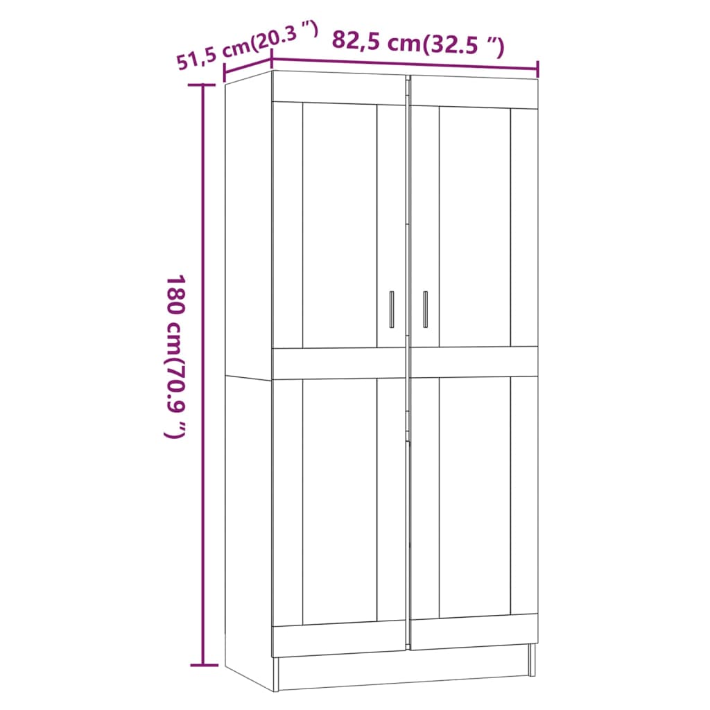 Kledingkast 82,5x51,5x180 cm bewerkt hout