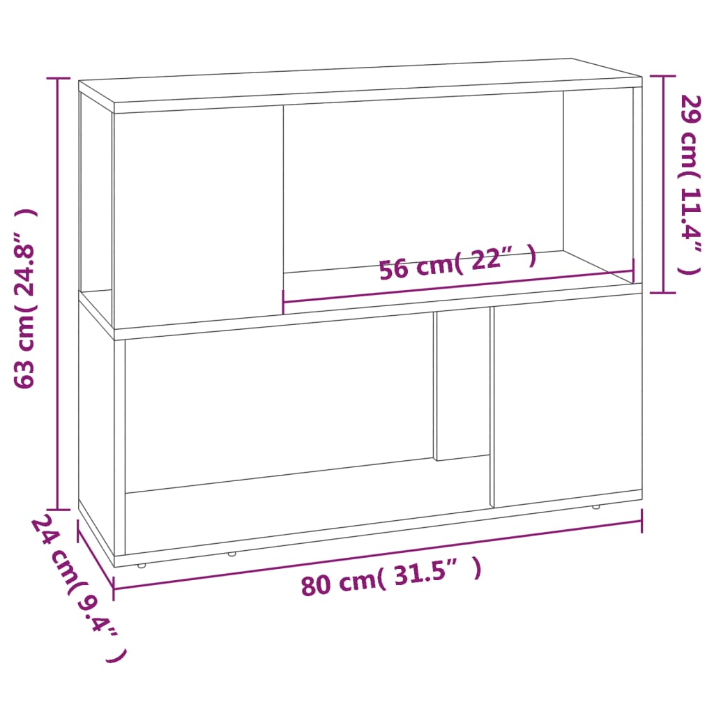 Tv-meubel 80x24x63 cm bewerkt hout