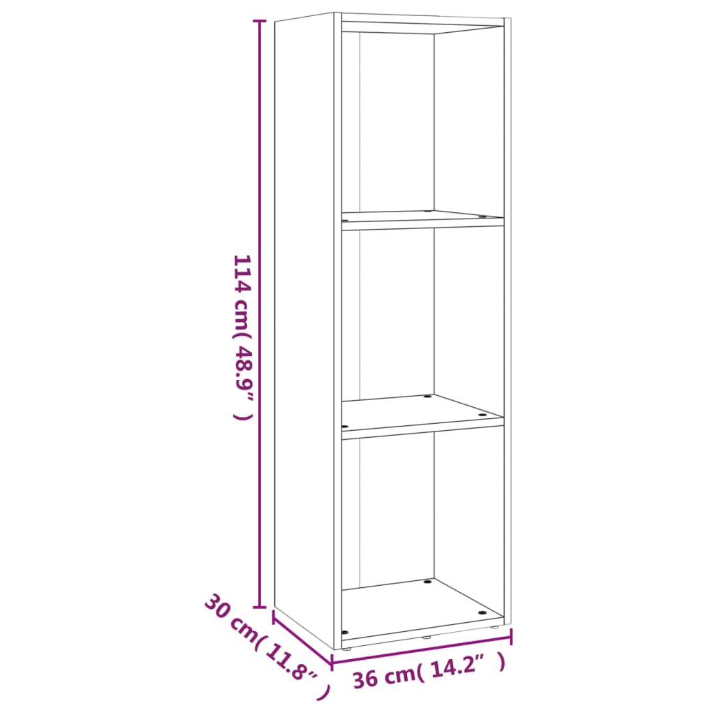 Bibliothèque/meuble TV 36x30x114 cm bois gris chêne sonoma