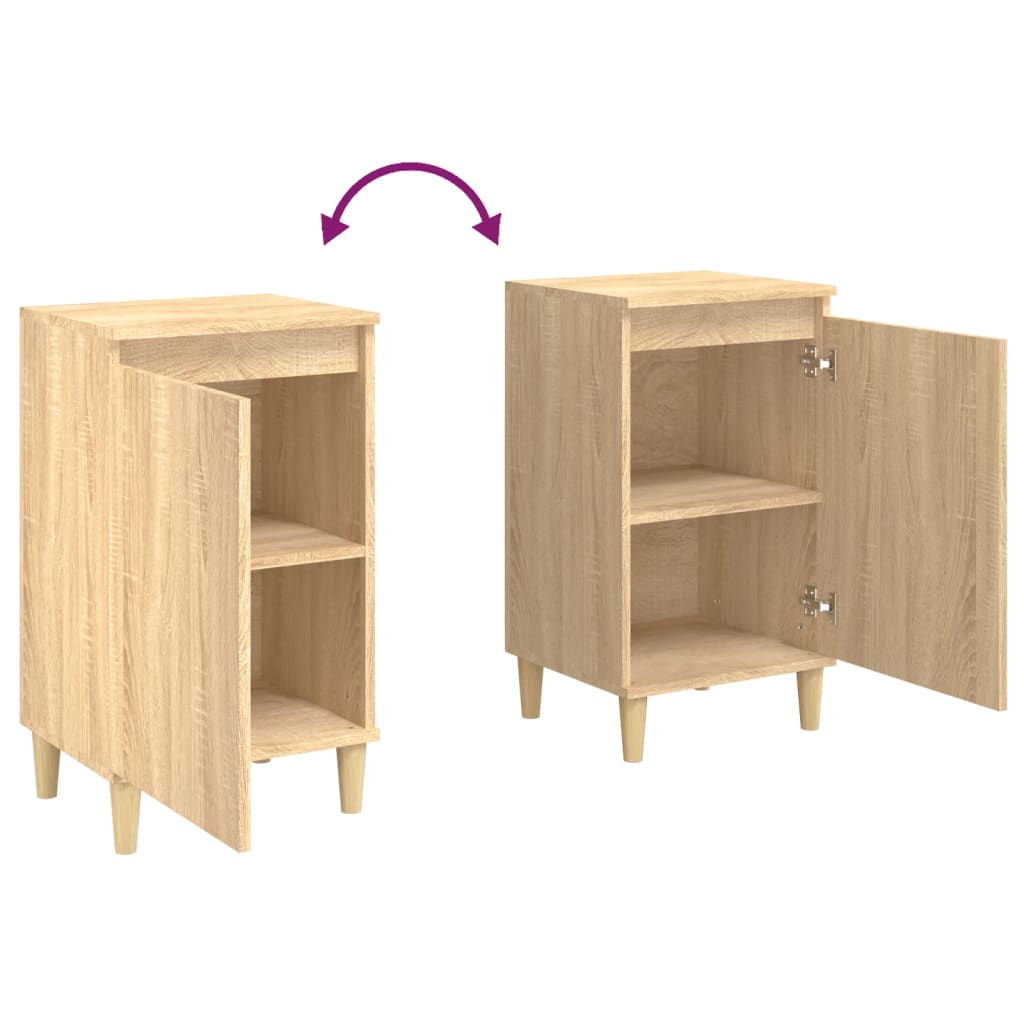 Tables de chevet 2 pcs 40x35x70 cm bois fini