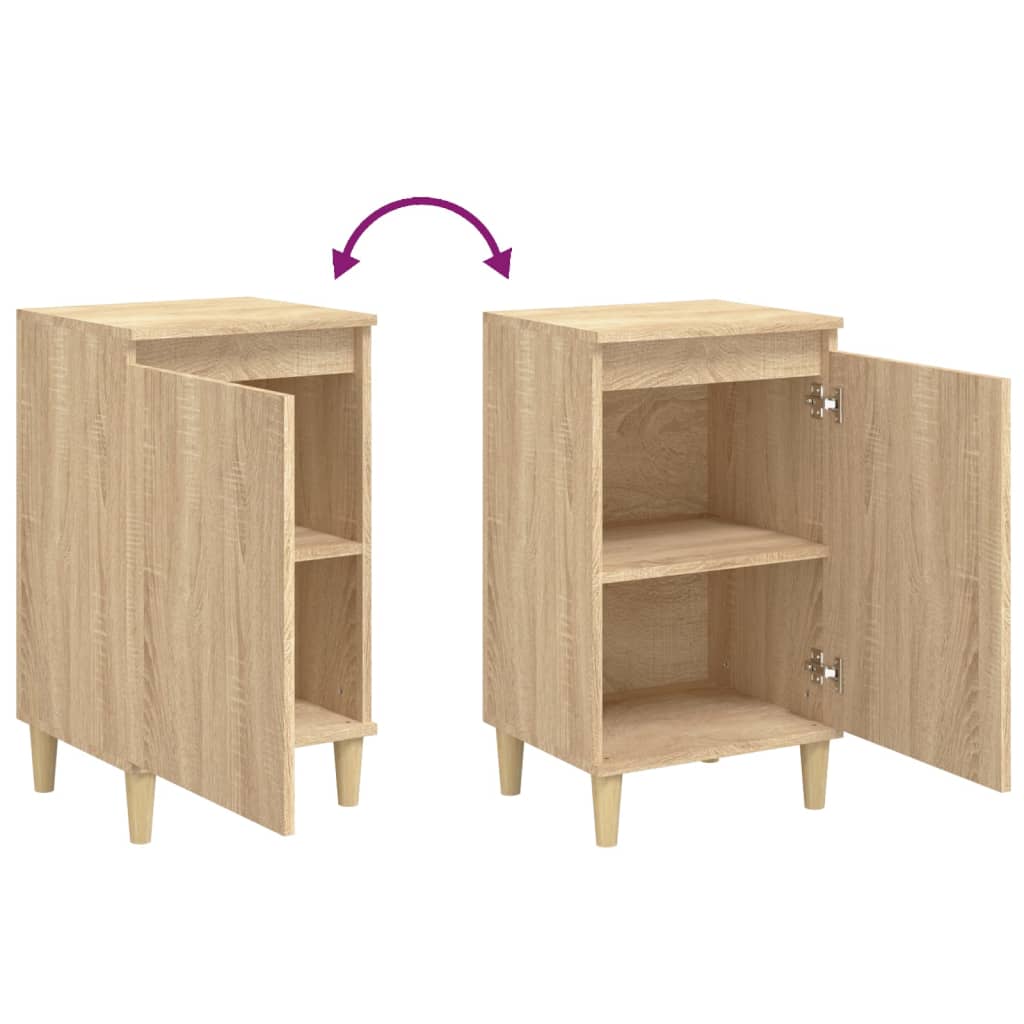 Tables de chevet 2 pcs 40x35x70 cm bois fini