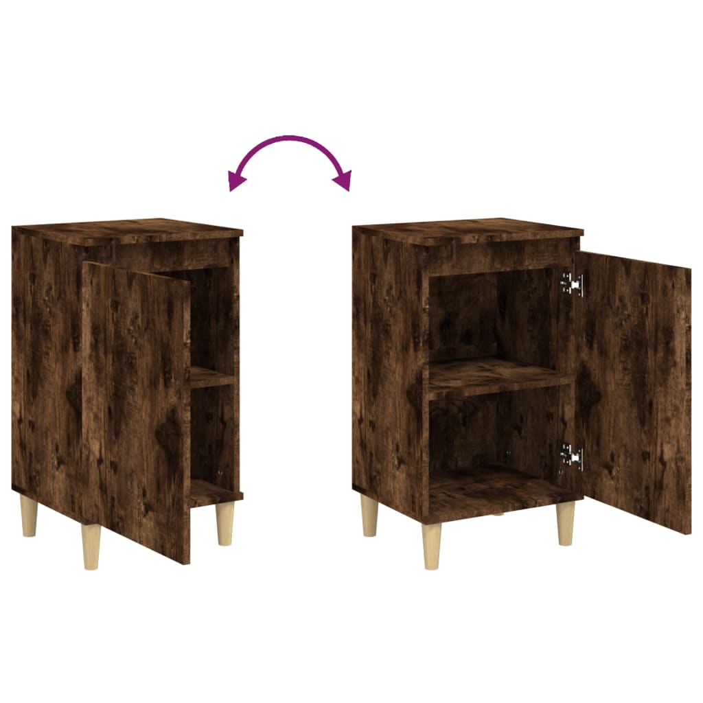 Tables de chevet 2 pcs 40x35x70 cm bois fini