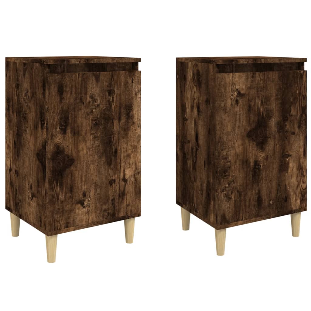 Tables de chevet 2 pcs 40x35x70 cm bois fini