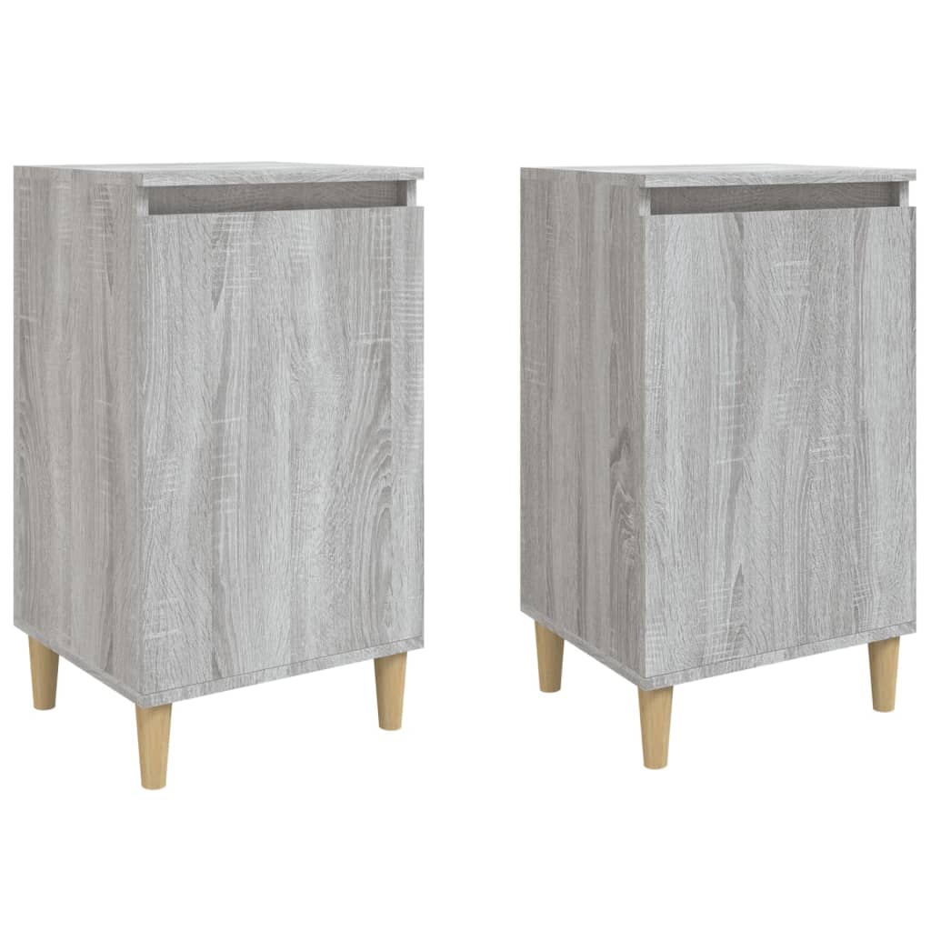 Tables de chevet 2 pcs 40x35x70 cm bois fini