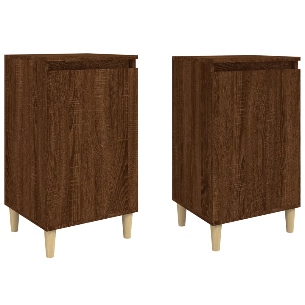 Tables de chevet 2 pcs 40x35x70 cm bois fini