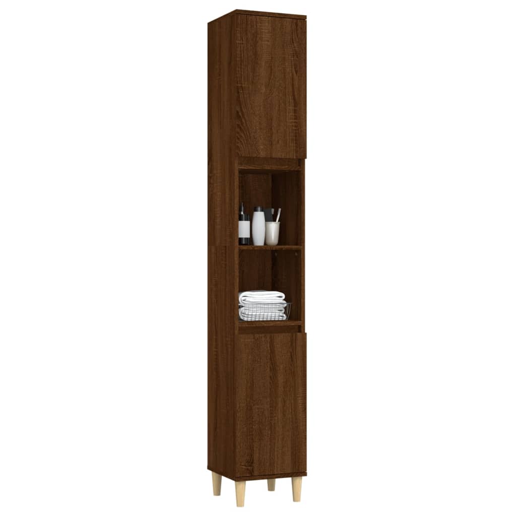 Meuble de salle de bain 30x30x190 cm bois fini