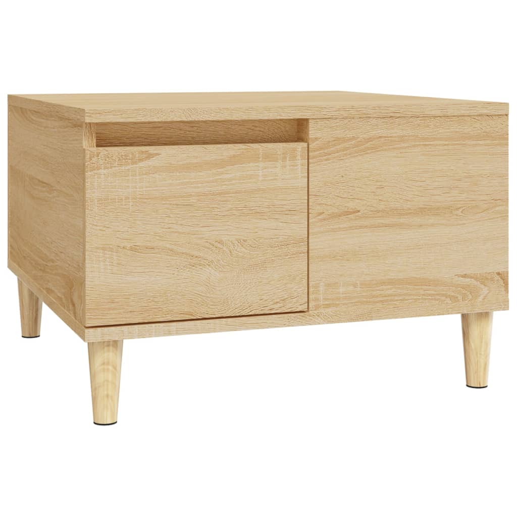 Table basse 55x55x36,5 cm en dérivé du bois, coloris chêne