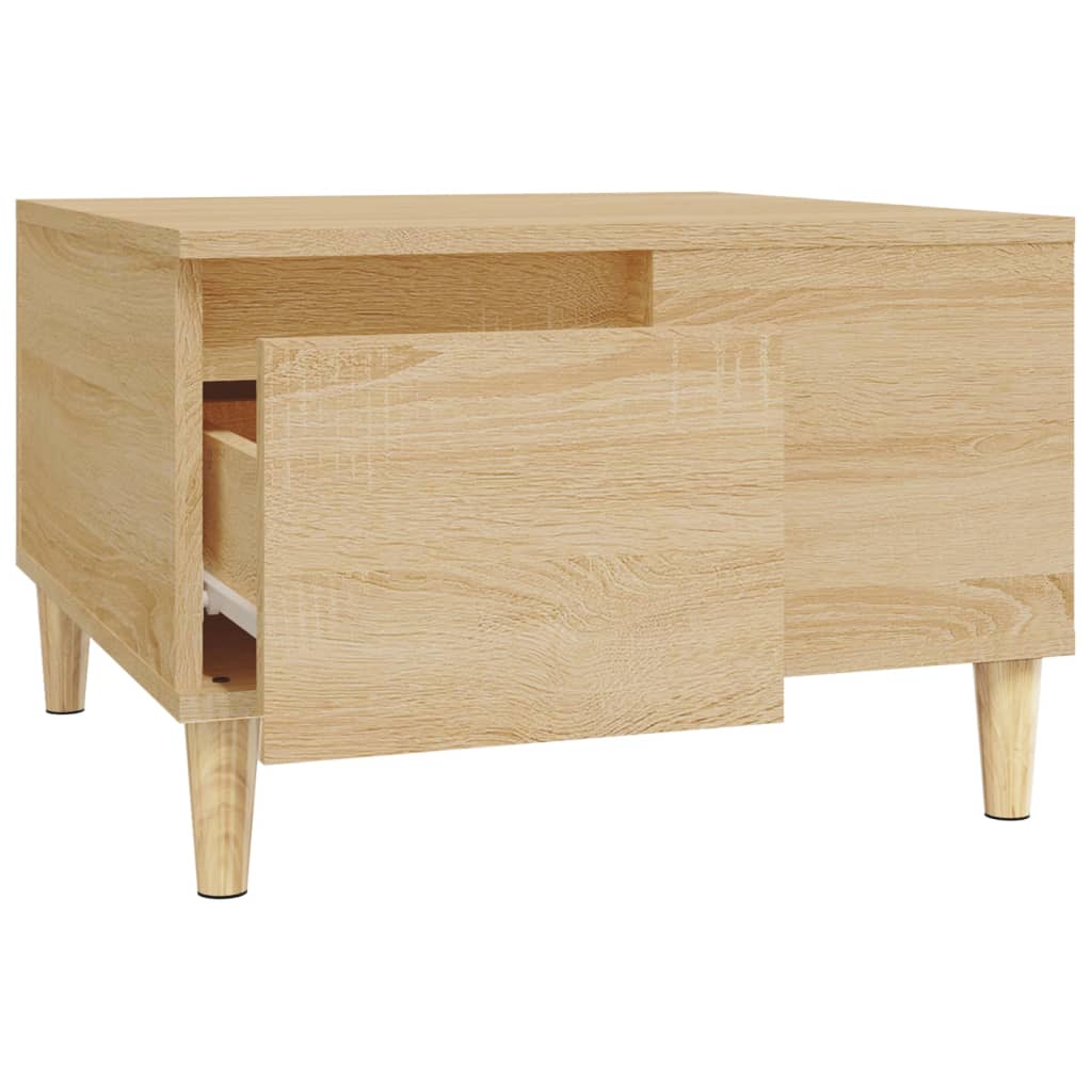 Table basse 55x55x36,5 cm en dérivé du bois, coloris chêne