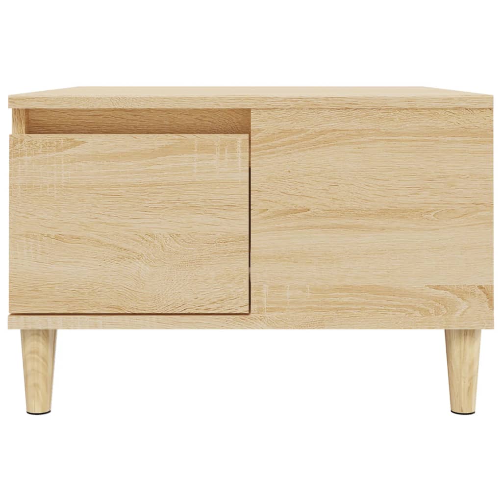 Table basse 55x55x36,5 cm en dérivé du bois, coloris chêne